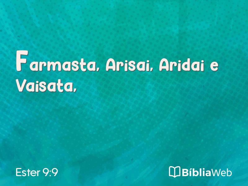 Ester 9:9 em imagem para compartilhar