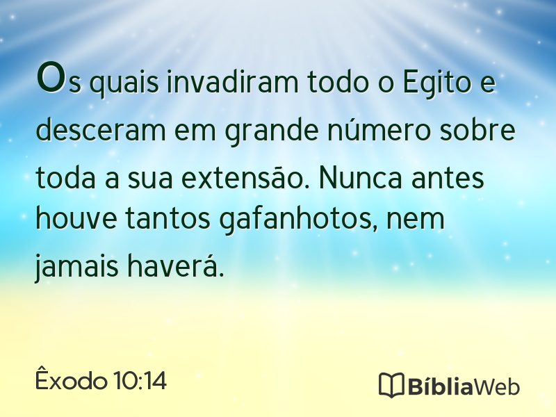 Êxodo 10:14 em imagem para compartilhar