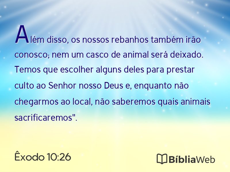 Êxodo 10:26 em imagem para compartilhar