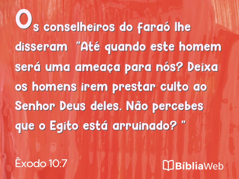 Êxodo 10:7 em imagem para compartilhar