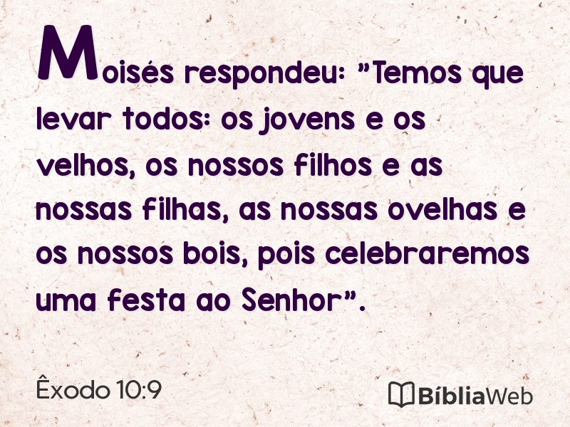 Êxodo 10:9 em imagem para compartilhar