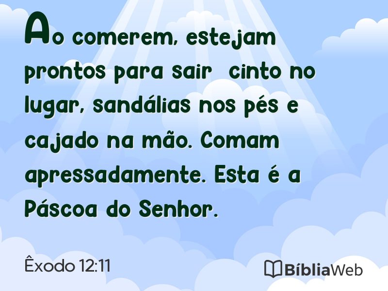 Êxodo 12:11 em imagem para compartilhar