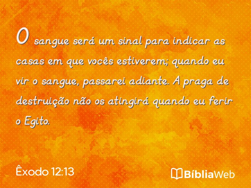 Êxodo 12:13 em imagem para compartilhar