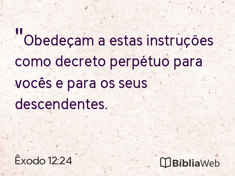 Êxodo 12:24 em imagem para compartilhar