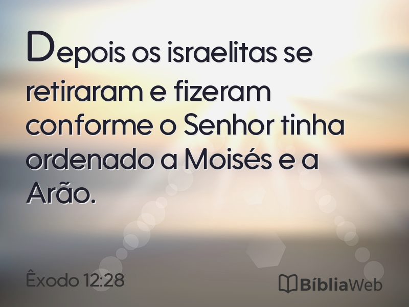 Êxodo 12:28 em imagem para compartilhar