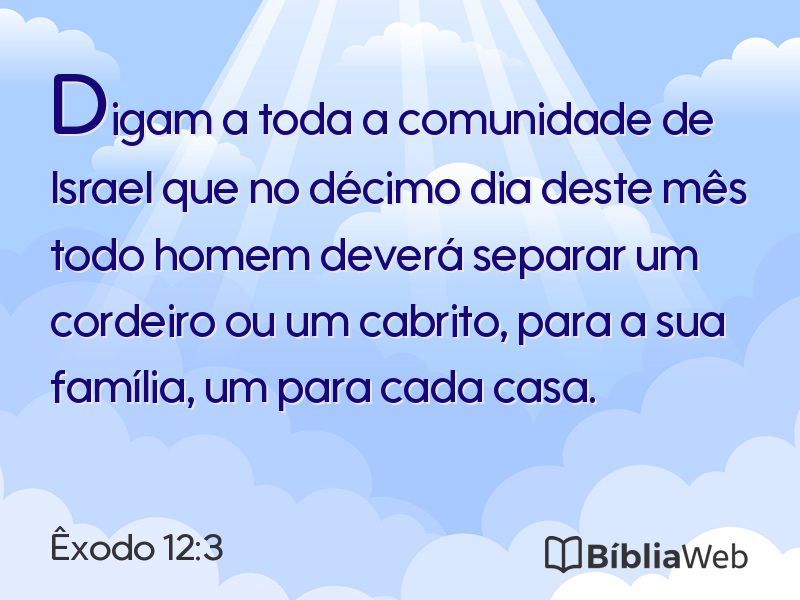 Êxodo 12:3 em imagem para compartilhar