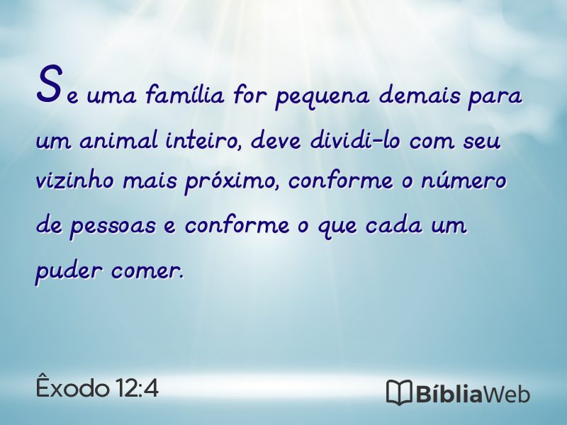 Êxodo 12:4 em imagem para compartilhar