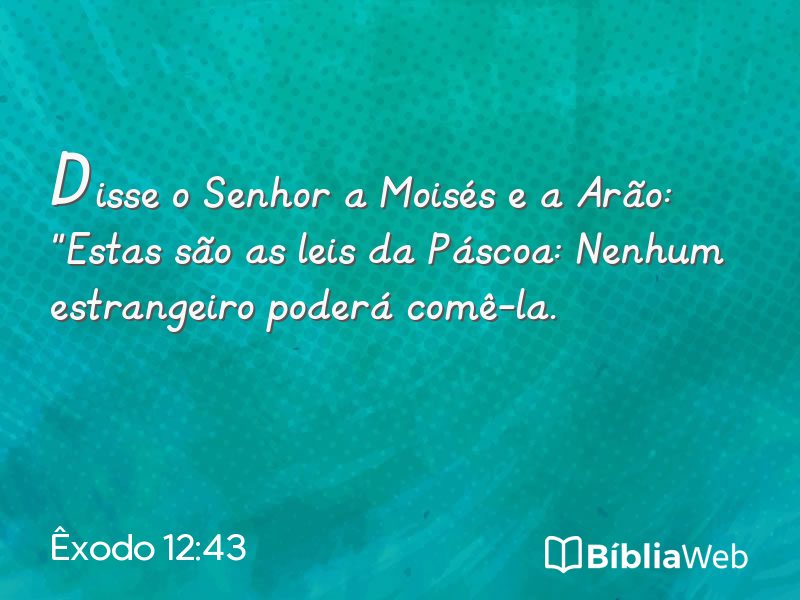 Êxodo 12:43 em imagem para compartilhar