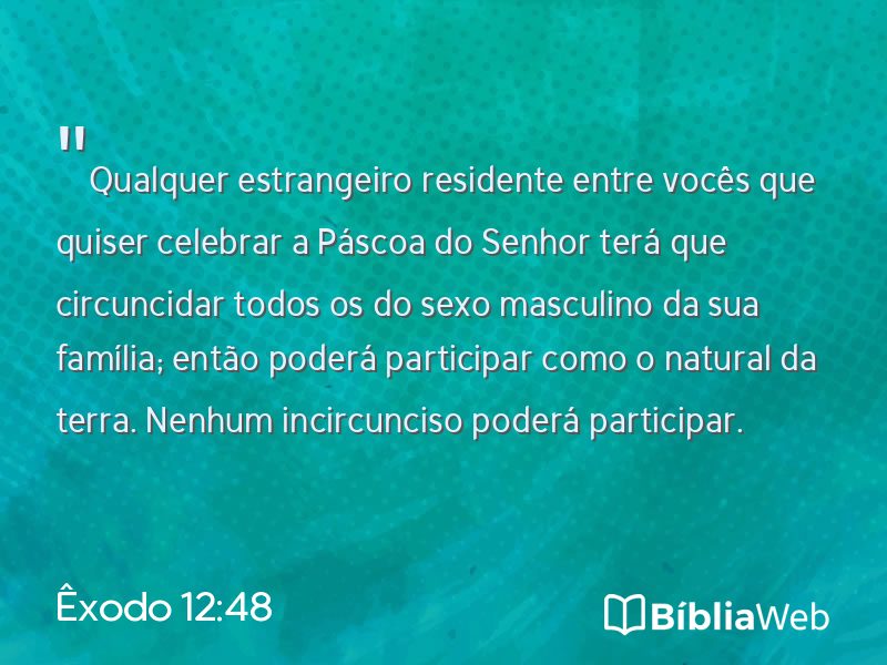 Êxodo 12:48 em imagem para compartilhar