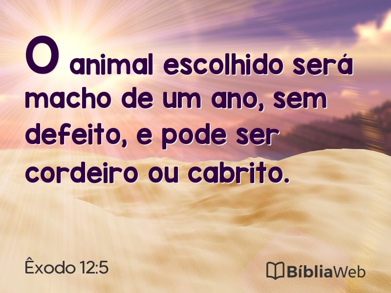 Êxodo 12:5 em imagem para compartilhar