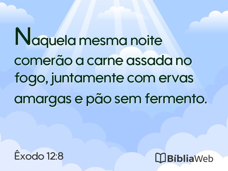 Êxodo 12:8 em imagem para compartilhar