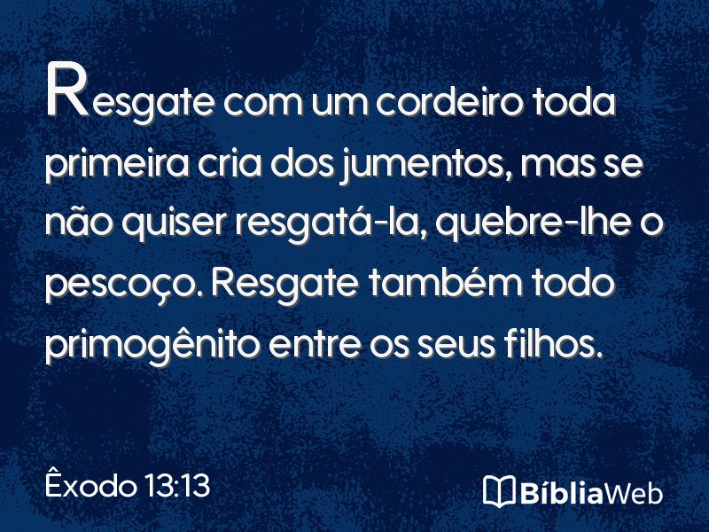 Êxodo 13:13 em imagem para compartilhar