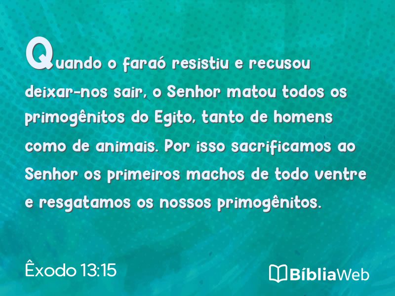 Êxodo 13:15 em imagem para compartilhar