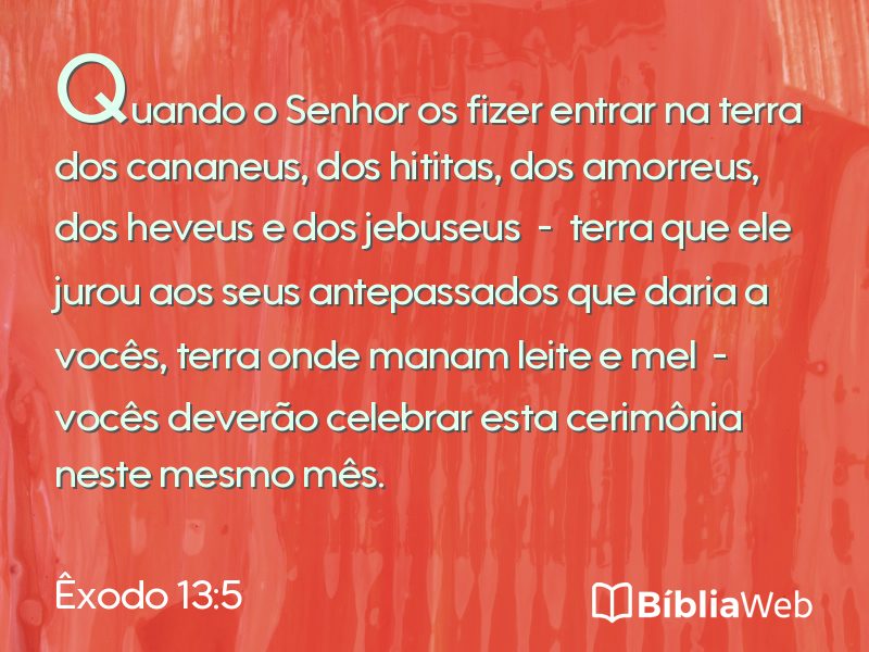 Êxodo 13:5 em imagem para compartilhar