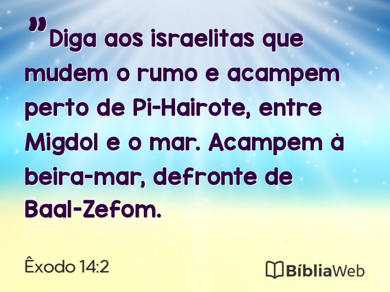 Êxodo 14:2 em imagem para compartilhar