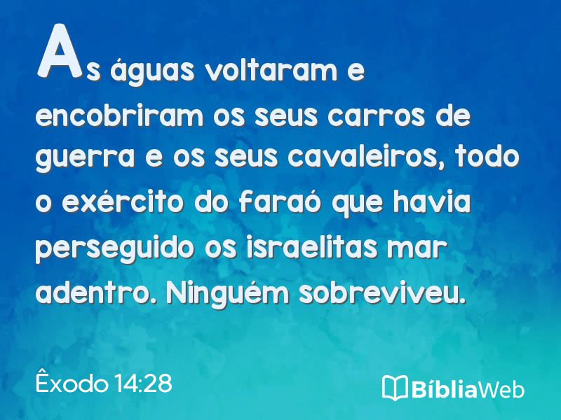 Êxodo 14:28 em imagem para compartilhar