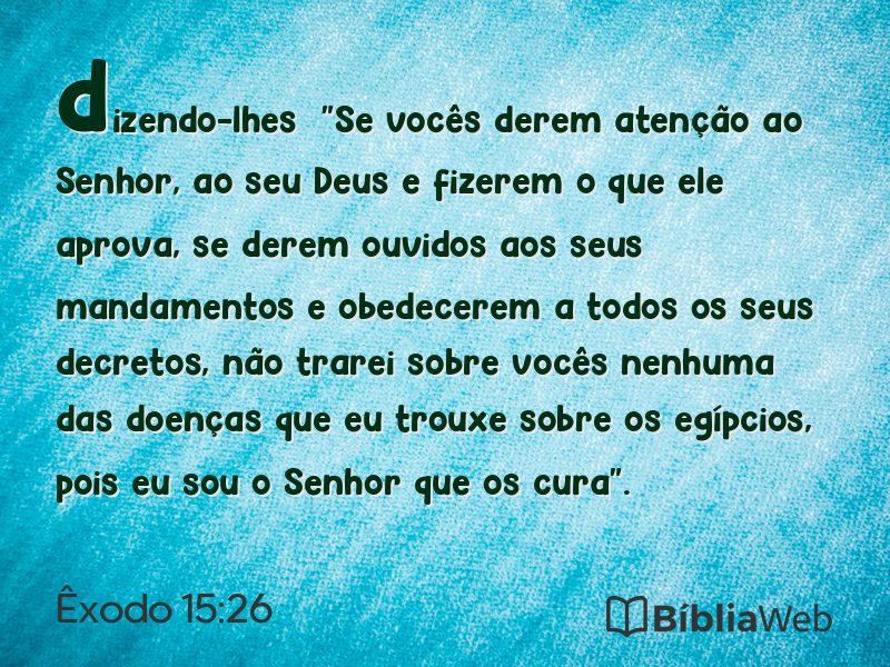 Êxodo 15:26 em imagem para compartilhar
