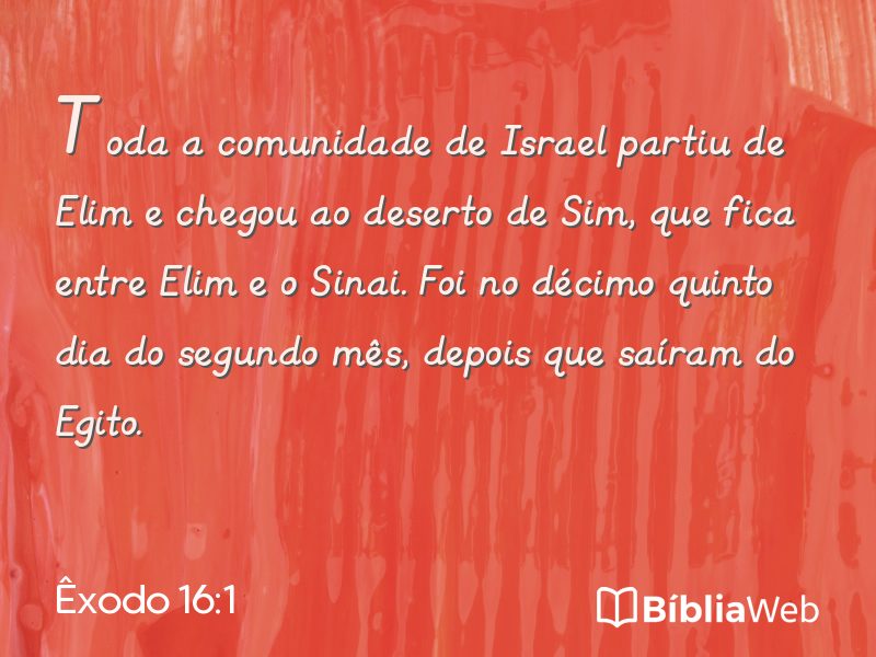 Êxodo 16:1 em imagem para compartilhar