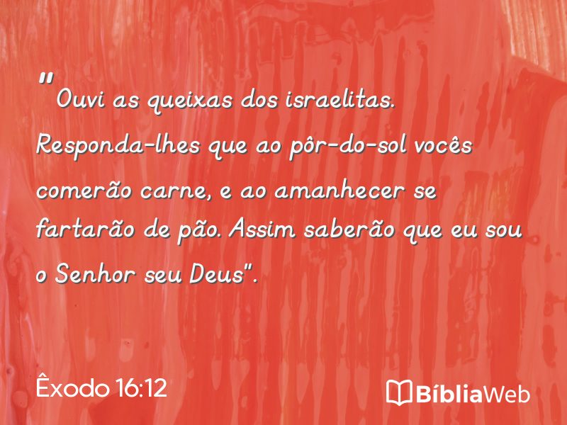 Êxodo 16:12 em imagem para compartilhar