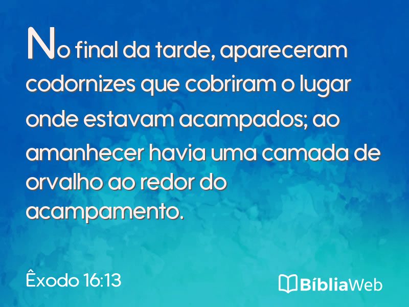Êxodo 16:13 em imagem para compartilhar