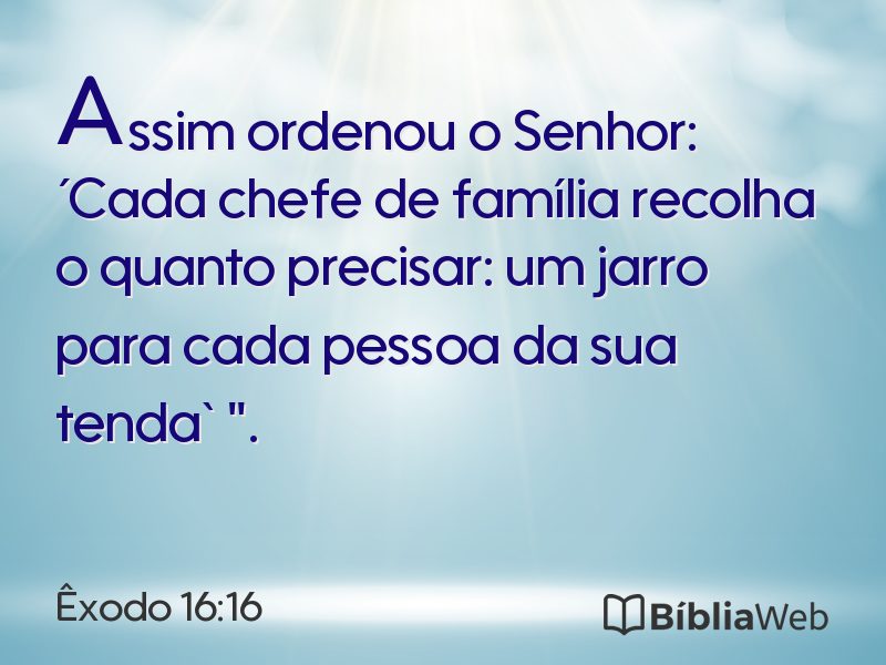 Êxodo 16:16 em imagem para compartilhar