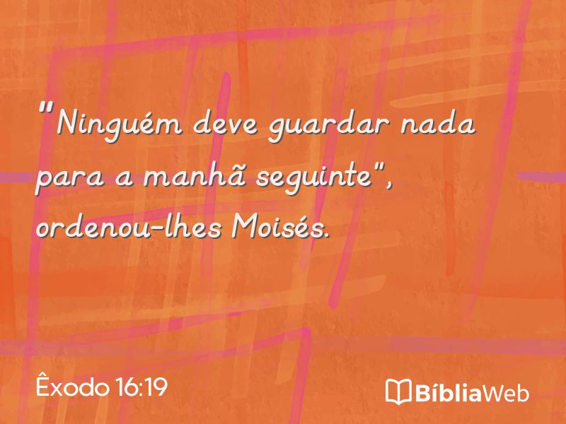 Êxodo 16:19 em imagem para compartilhar