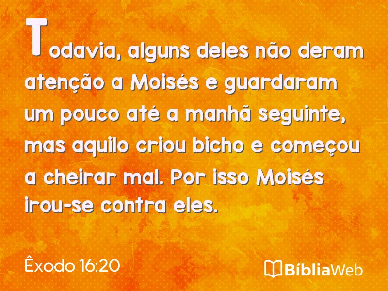 Êxodo 16:20 em imagem para compartilhar