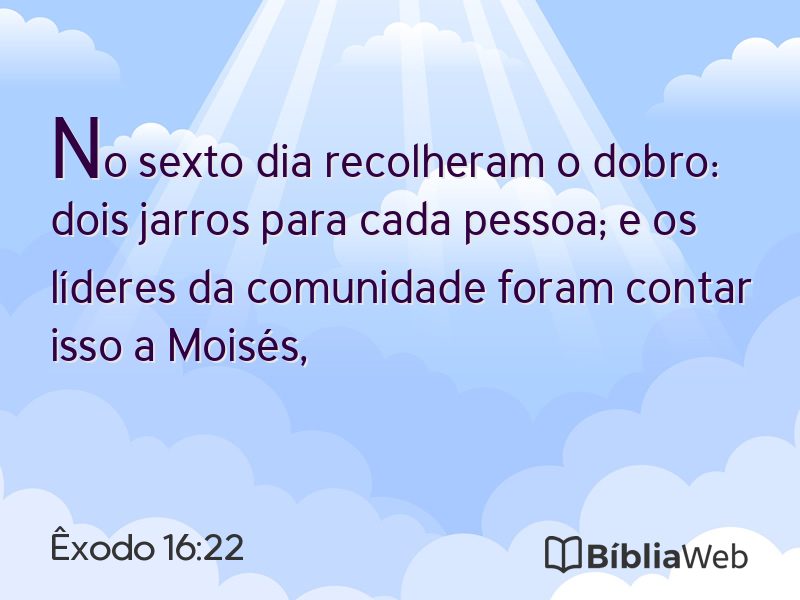 Êxodo 16:22 em imagem para compartilhar