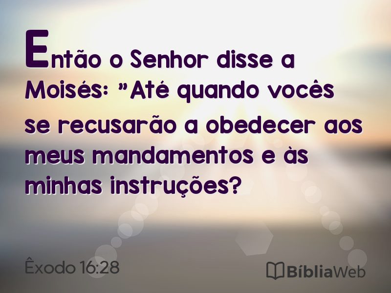 Êxodo 16:28 em imagem para compartilhar