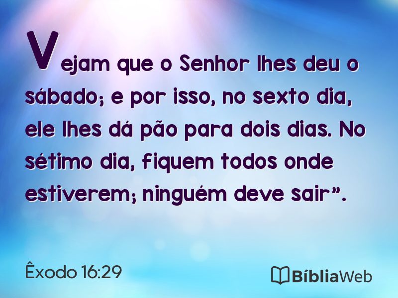 Êxodo 16:29 em imagem para compartilhar
