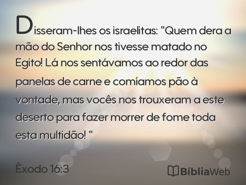 Êxodo 16:3 em imagem para compartilhar