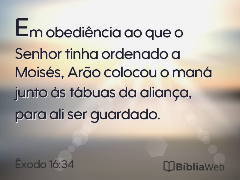 Êxodo 16:34 em imagem para compartilhar