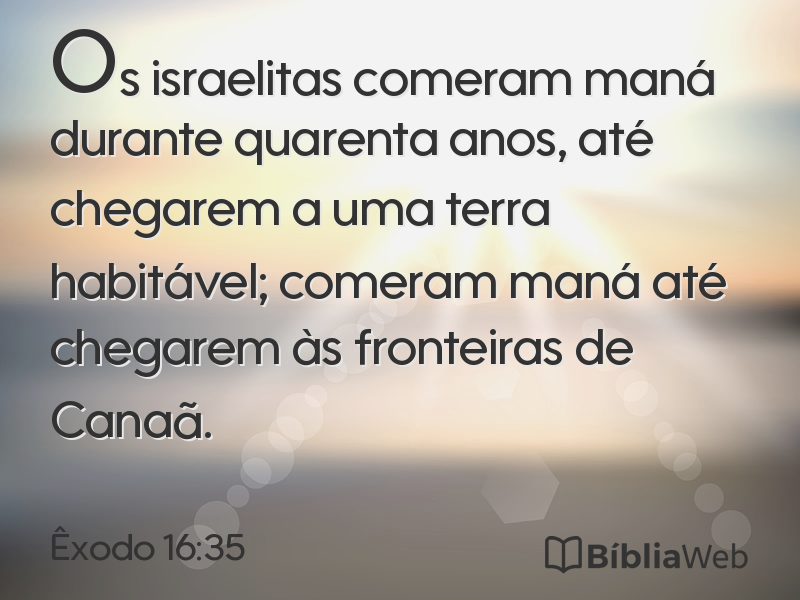 Êxodo 16:35 em imagem para compartilhar