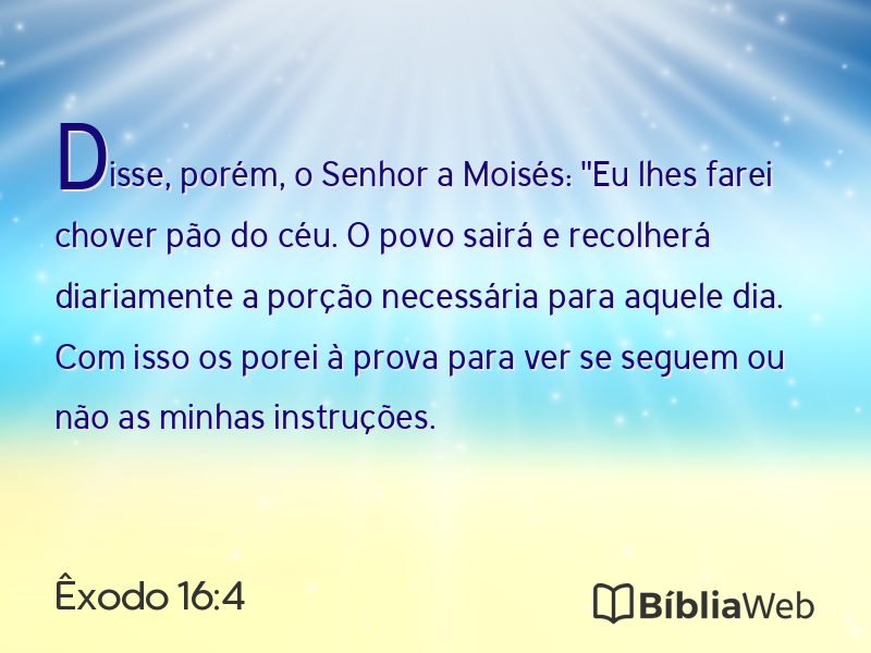 Êxodo 16:4 em imagem para compartilhar