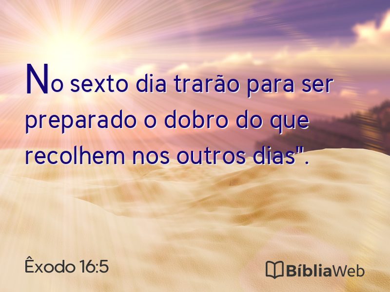 Êxodo 16:5 em imagem para compartilhar