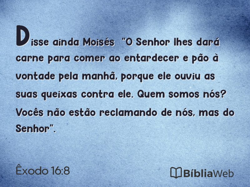 Êxodo 16:8 em imagem para compartilhar