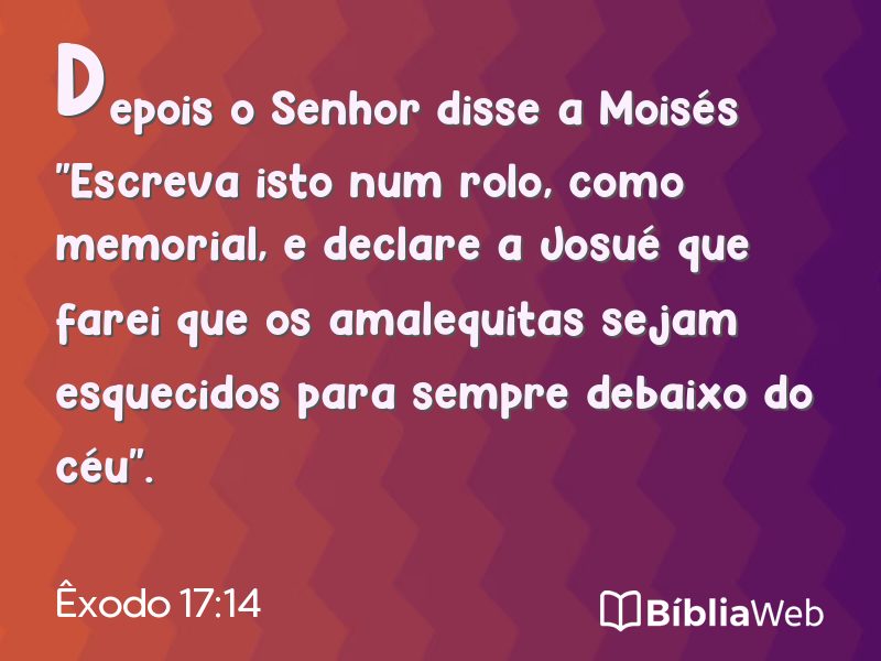 Êxodo 17:14 em imagem para compartilhar