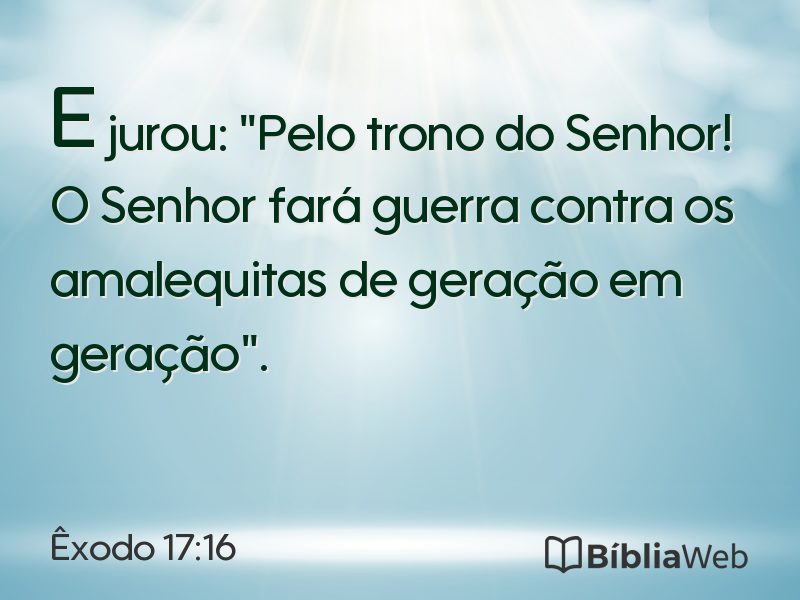 Êxodo 17:16 em imagem para compartilhar