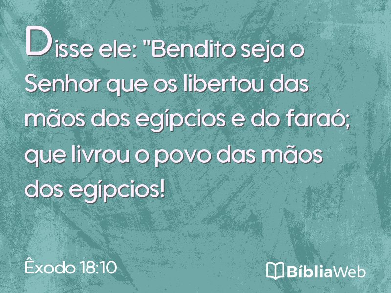 Êxodo 18:10 em imagem para compartilhar