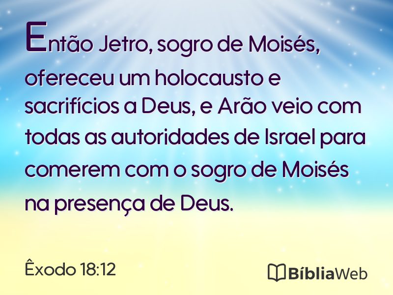 Êxodo 18:12 em imagem para compartilhar