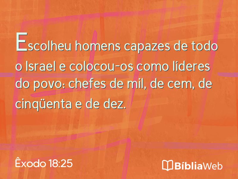 Êxodo 18:25 em imagem para compartilhar