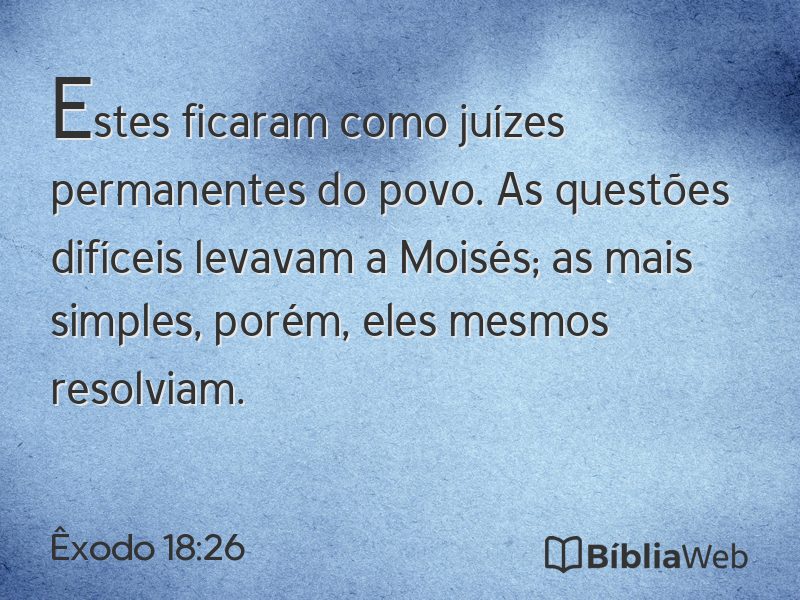 Êxodo 18:26 em imagem para compartilhar
