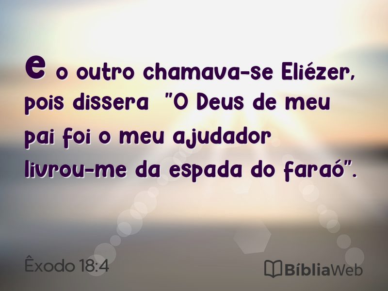 Êxodo 18:4 em imagem para compartilhar
