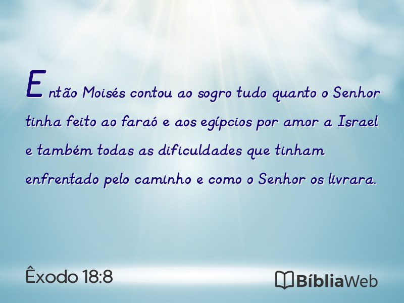 Êxodo 18:8 em imagem para compartilhar