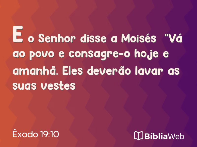Êxodo 19:10 em imagem para compartilhar