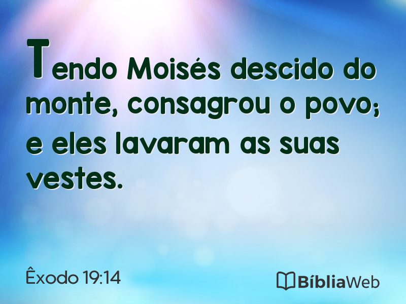 Êxodo 19:14 em imagem para compartilhar