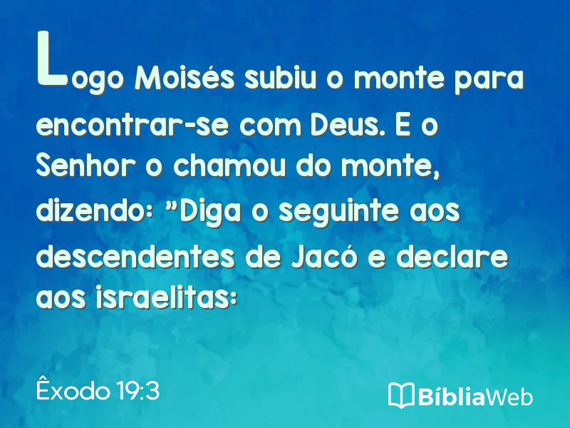 Êxodo 19:3 em imagem para compartilhar