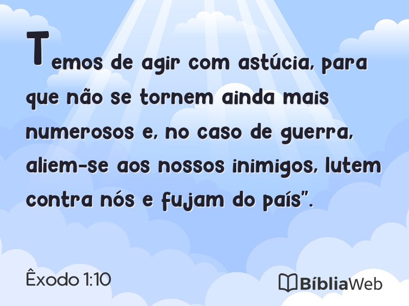 Êxodo 1:10 em imagem para compartilhar