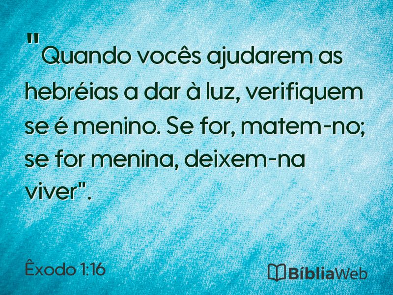 Êxodo 1:16 em imagem para compartilhar