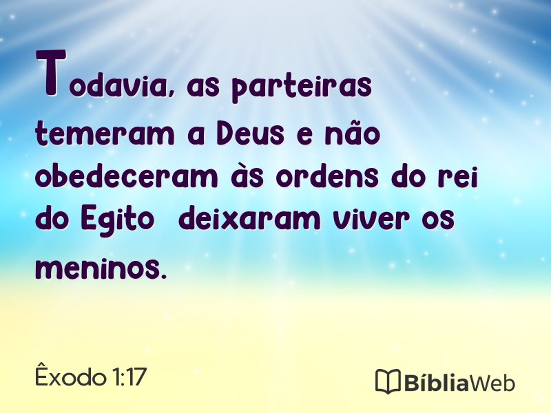 Êxodo 1:17 em imagem para compartilhar
